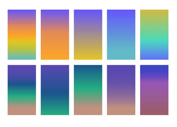 Установить Многоцветный Фон Векторный Дизайн Мобильных Устройств Градиенты Цвета — стоковый вектор
