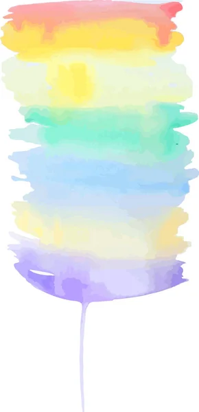 Arc Ciel Aquarelle Illustration Vectorielle Lumineuse Isolée Sur Fond Blanc — Image vectorielle
