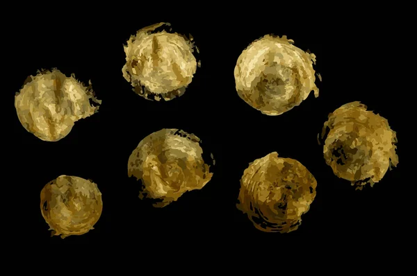 Tekstur Emas Dalam Bentuk Lingkaran Pada Latar Belakang Hitam - Stok Vektor