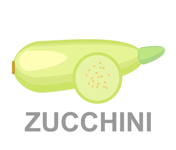 Icona Zucchine Intere Sezione — Vettoriale Stock