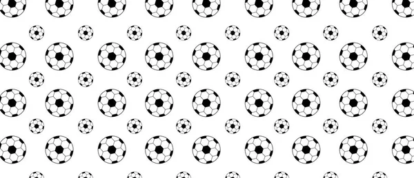 Vzor Fotbalové Míče Černé Bílém Pozadí — Stockový vektor