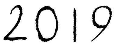 Çin kaligrafisi ile tebrik kartı tasarım şablonu 2019 Pig Yeni Yılı.