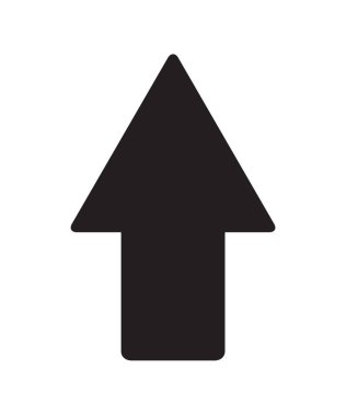 Beyaz arka planda siyah işareti gösteren ok.