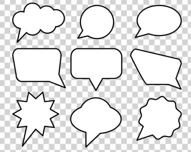 şeffaf arka planda konuşma kabarcıkları. konuşma kabarcıkları işareti.