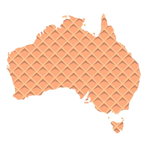 ワッフルテクスチャの背景、ベクトルアートとイラストを持つオーストラリアの地図. — ストックベクタ
