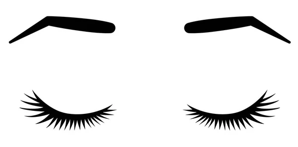 Cejas y pestañas. Ilustración vectorial de pestañas y cejas. Para salón de belleza, fabricante de extensiones de pestañas, maestro de cejas . — Vector de stock