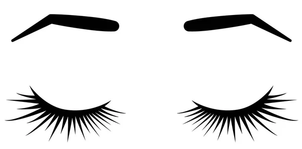 Cejas y pestañas. Ilustración vectorial de pestañas y cejas. Para salón de belleza, fabricante de extensiones de pestañas, maestro de cejas . — Vector de stock