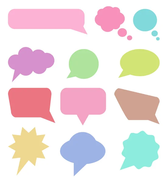 Collection de bulles d'expression colorées et de ballons de dialogue. — Image vectorielle