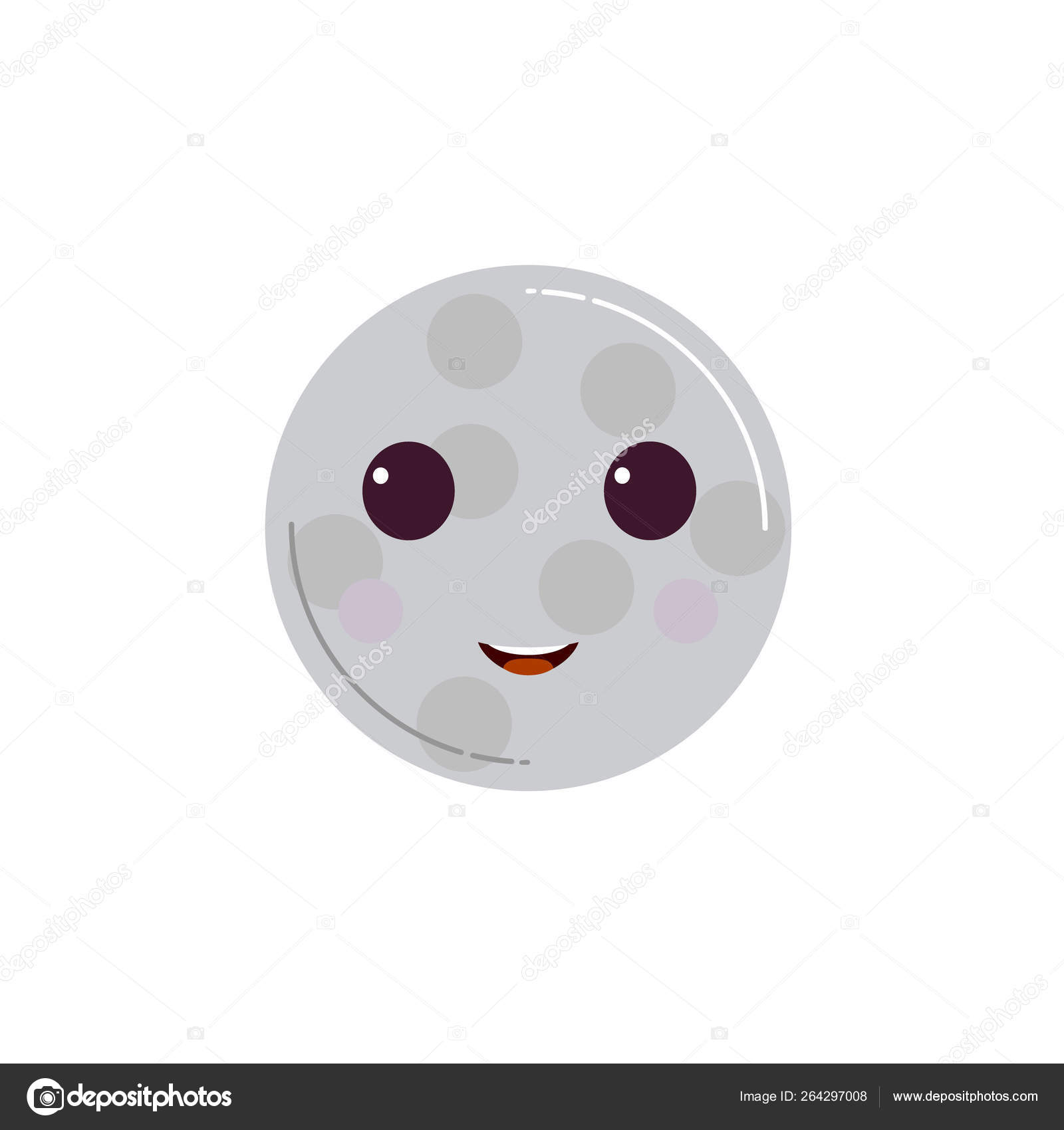 月の面白い笑顔の文字 ストックベクター C Mainfu 264297008