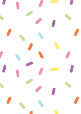 Renkli vektör konfeti deseni. çok renkli çubuklar. Fırın temalı çörek