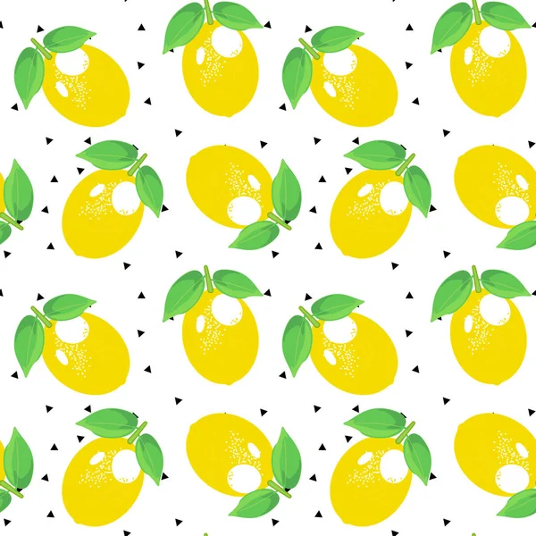 Шаблон лимона. декоративный фон с красочными летними желтыми лимонами . — стоковый вектор