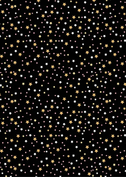 Motif avec étoile dans le ciel sombre . — Image vectorielle