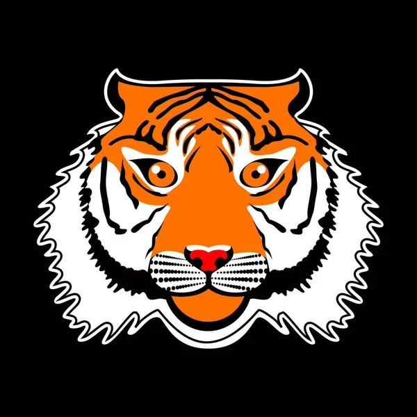 Estilo japonés tigre vector bordado parche ilustración para camiseta, tee gráfico y otros usos . — Vector de stock