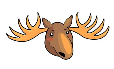 bir geyik Tatlı geyik el çizim illüstrasyon vektör çizimi.