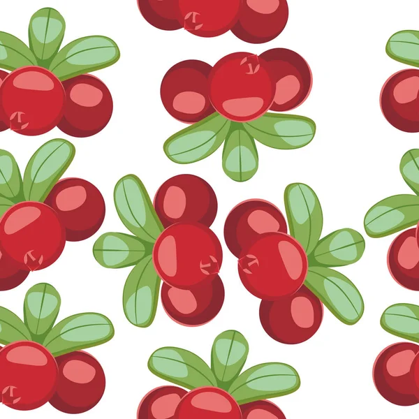 Pola dengan Cowberry Lingonberry - Stok Vektor