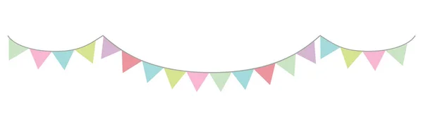 Garland in pastel colors vector. triangular colorful — Stock Vector