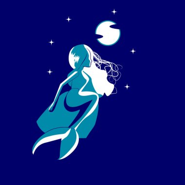 küçük denizkızı bir kaya üzerinde oturur