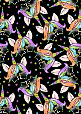 Tek boynuzlu at başkanı ile desen