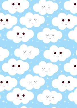 Sevimli bulutlar ve yıldız deseni