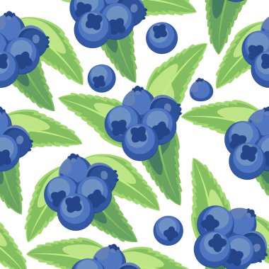 Yaprakları ve yaban mersini ile desen