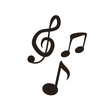 üç müzik notaları siyah işaretleri