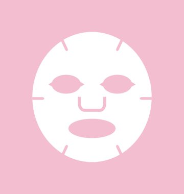 Yüz maskesi düz simgesi. Tıp, kozmetoloji ve sağlık hizmetleri.