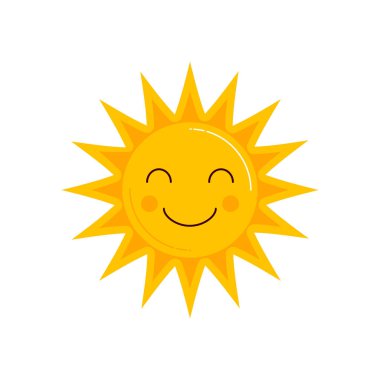 güneşin komik gülümseyen çizgi film karakterleri