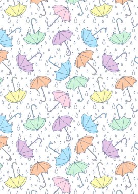 çok renkli şemsiye ile desen