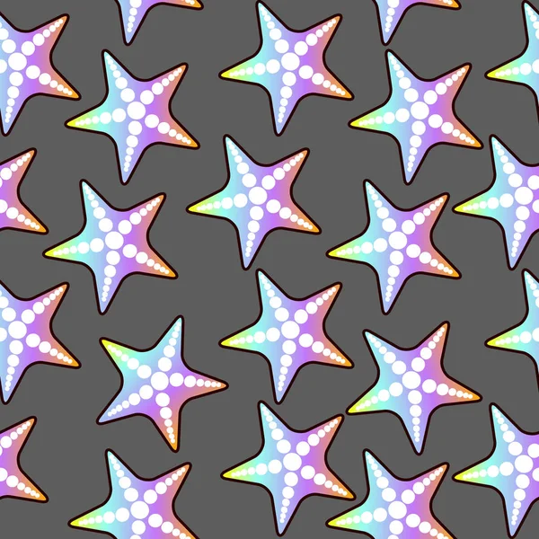Mönster med Starfish av ljusa färger — Stock vektor