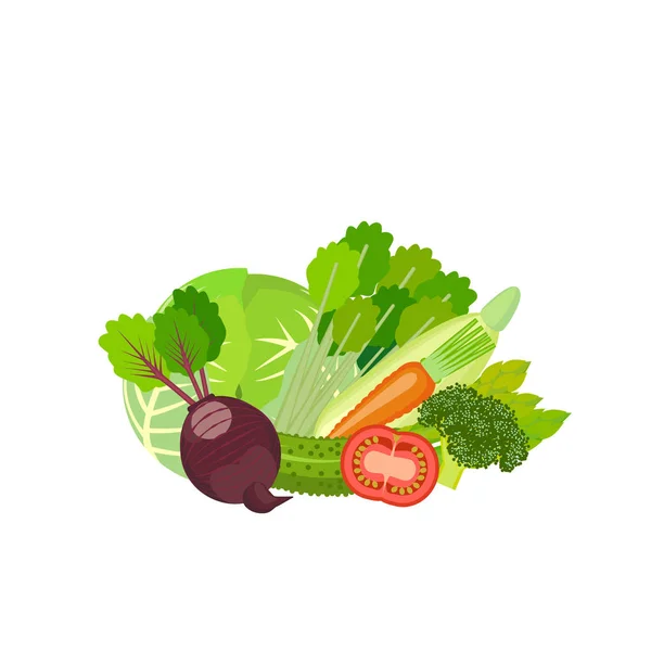Conjunto de verduras para la cocina — Vector de stock