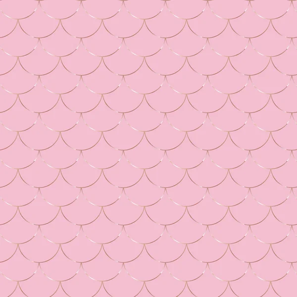 Motivo de la escama de pescado. patrón dorado sobre fondo rosa . — Archivo Imágenes Vectoriales