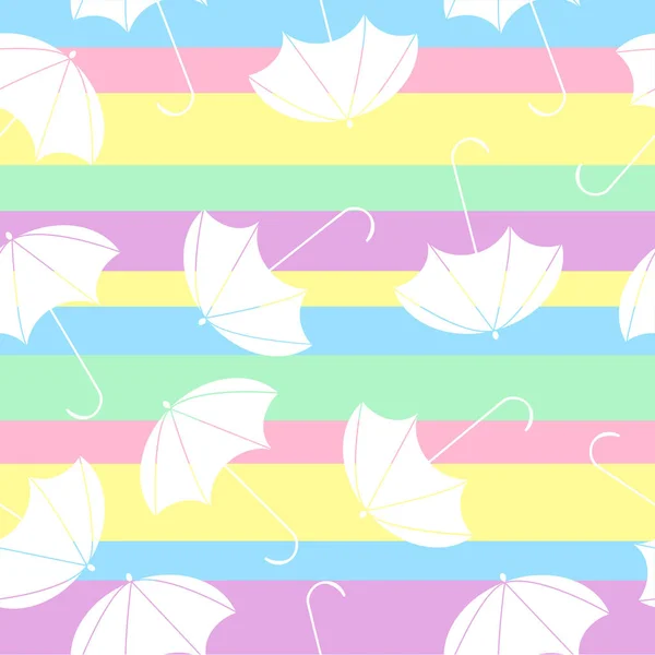 Motif avec parapluie multicolore sur abstrait — Image vectorielle