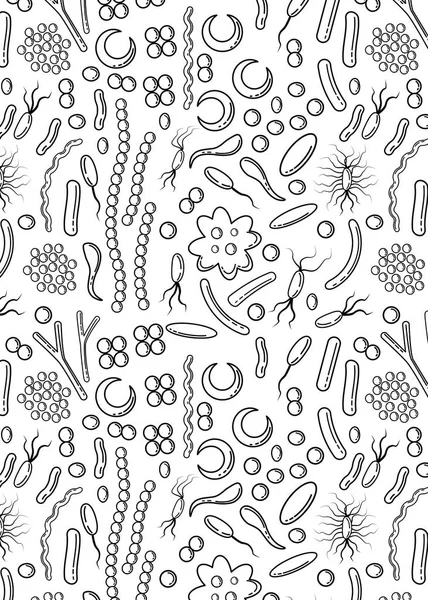 Patrón con bacterias y virus — Archivo Imágenes Vectoriales