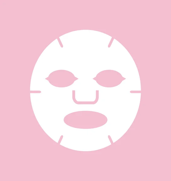 Plochá ikona masky obličeje. Lékařství, kosmetologie a zdravotní péče. — Stockový vektor