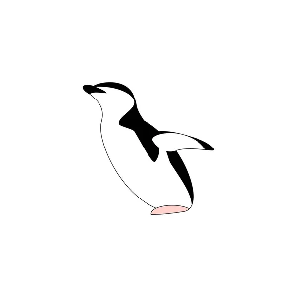 Vecteur de logo animal pingouin. Noir, blanc et rose — Image vectorielle