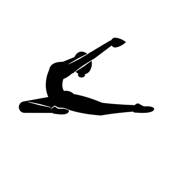 Skylt kvinna i en yoga pose — Stock vektor