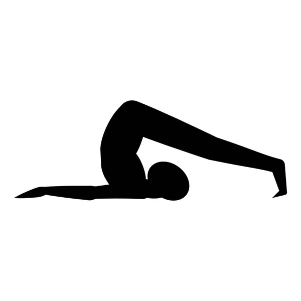 Signe femme dans une pose de yoga — Image vectorielle
