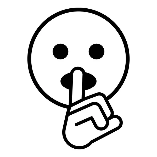 Emoji con personaggio shushing Shhh — Vettoriale Stock