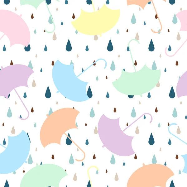 Motif avec parapluie multicolore — Image vectorielle
