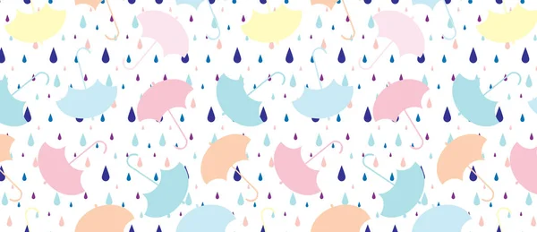 Motif avec parapluie multicolore — Image vectorielle