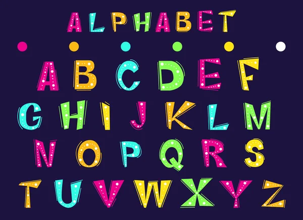 Set of cheerful letters of the English alphabet — Stock Vector
