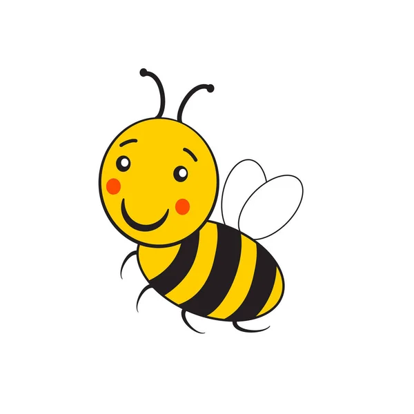 Illustration dessin animé mignon bee.vector isolated.Cartoon mignon petit bourdon rayé — Image vectorielle