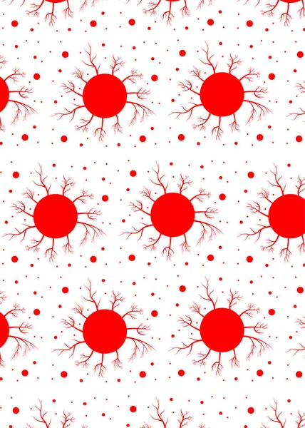Mönster med mänskliga artärer. röda cirklar — Stock vektor