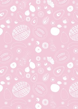 düz bir tarzda meyve farklı türde desen