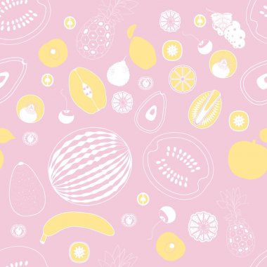 düz bir tarzda meyve farklı türde desen