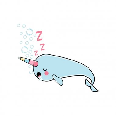Sevimli Narwhal - deniz tek boynuzlu at