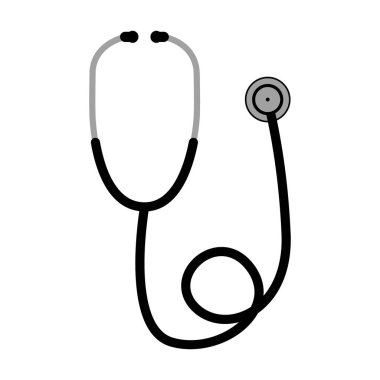 siyah stetoskop simgesi izole
