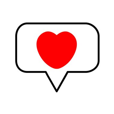 Kalp simgesi konuşma kabarcıkları işareti.