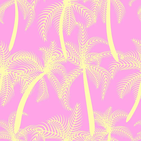 Palm tree summer vector seamless pattern. — Stock Vector