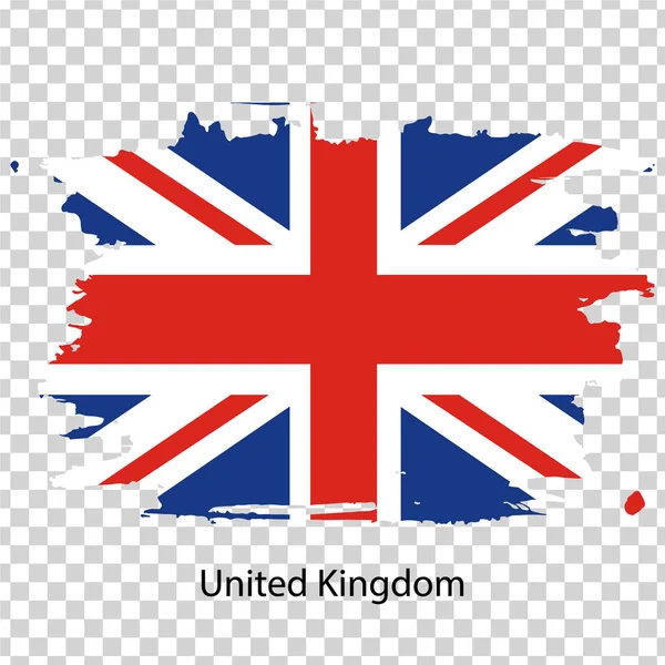 Official vector flag of United Kingdom of Great Britain in the form of a paint stain — Stock Vector